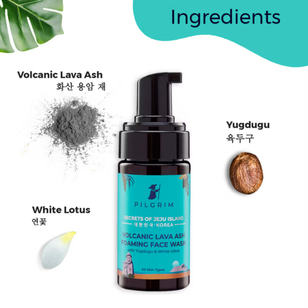 Pilgrim Jeju Volcanic Lava Foaming Face Wash with Yugudu & White Lotus (All Skin Types) (120ml) - Image 5