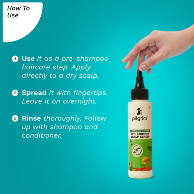 Pilgrim Australian Tea Tree Anti-Dandruff Scalp Serum For Relieves Itchiness & Reduces Inflammation (100ml) - Image 5