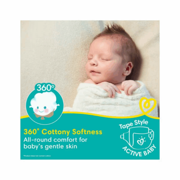 Pampers Active Baby Diapers New Born - 72 Pack (72 Pack) - Image 5