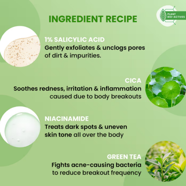 Dot & Key Cica & Salicylic Daily Exfoliating Body Shower Gel For Unclogs Pores & Body Acne Reduction (250ml) - Image 5
