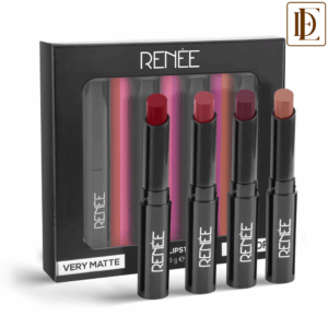 RENEE Very Matte Lipstick Combo- Essentials, Pack Of 4, Full Coverage, Long Lasting, Weightless (1.6g Each)
