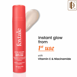 Foxtale Vitamin-C Super Glow Moisturiser With Niacinamide & Peptides For Glowing Skin (50ml)