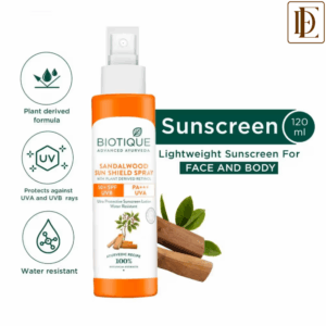 Biotique Sandalwood Sunsheild Spray 50+SPF UVB PA+++UVA (120ml)