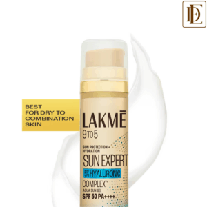 Lakme 5% Hyaluronic Water-Light Sunscreen Gel SPF 50 Pa++++ For Oily Skin, Plump & Hydrated Skin (56 g)