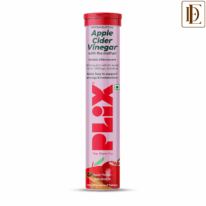 Plix ACV Apple Cider Vinegar L-carnitine Effervescent Tablets Convert Fat Into Energy Vit B6 & B12 (15 tablets)