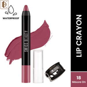 Swiss Beauty 12 Hrs Stay Matte Finish Lip Crayon with Free Sharpner - 18 Mauve On (3.5g)